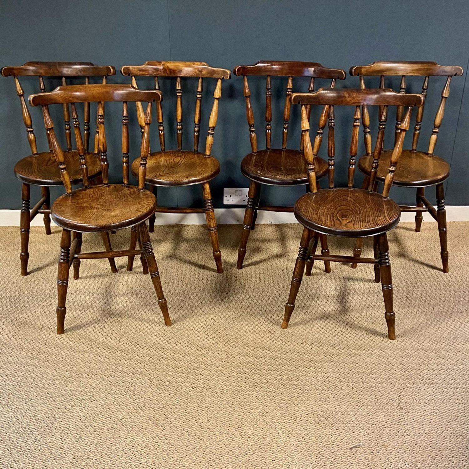Matching Set Of Six Victorian Windsor Ash And Elm Chairs Antique Dining Chairs Hemswell Antique Centres