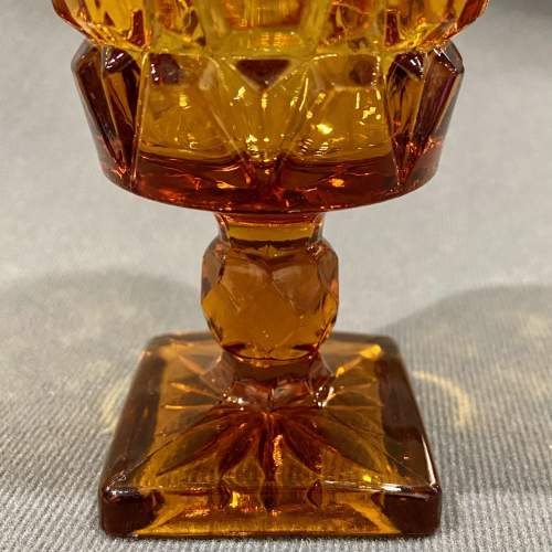 Pair of Victorian Amber Glass Wine Glasses image-3