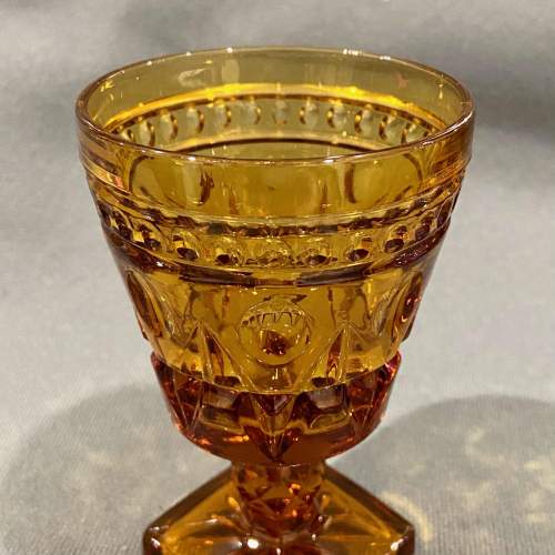 Pair of Victorian Amber Glass Wine Glasses image-4