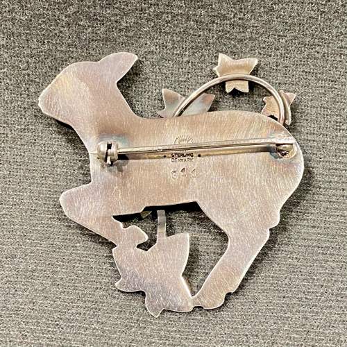 Georg Jensen Silver Lamb and Ivy Brooch image-3
