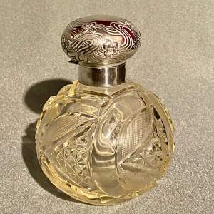 19th Century Victorian Crystal Cut Perfume Bottle