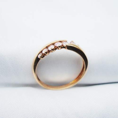 14ct Rose Gold Ring set with Pink Zirconia image-3
