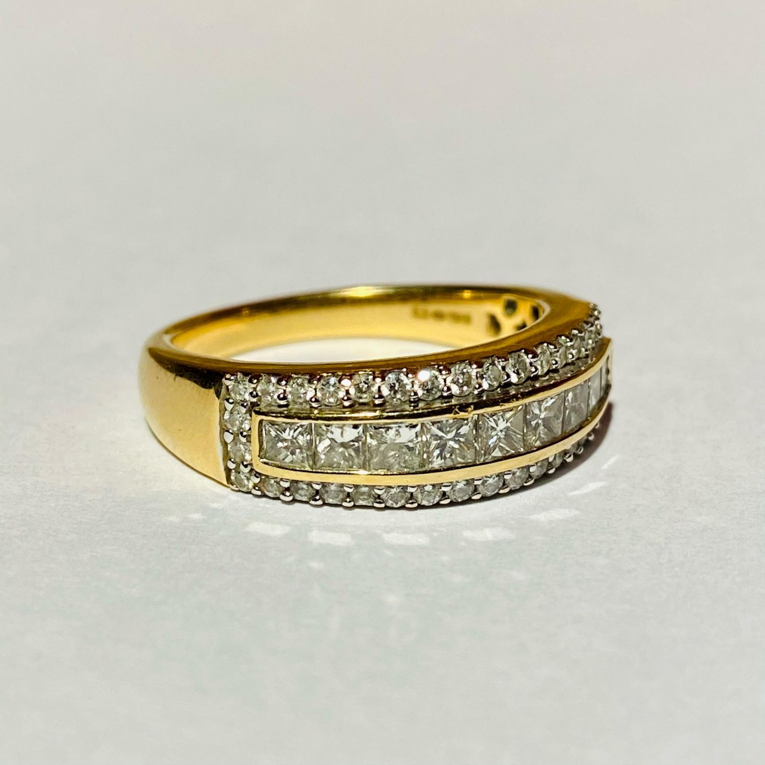 Vintage 18ct Gold 1ct Diamond Half Eternity Ring - Jewellery & Gold ...