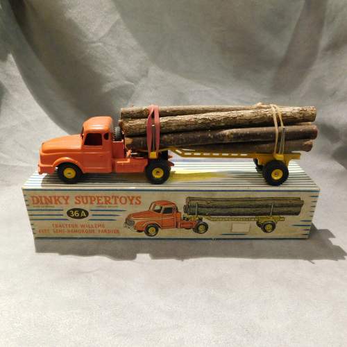 French Dinky 36a Willeme Tractor Log Carrier 1956 with Box image-1