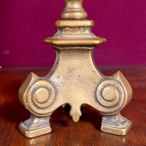 Pair of Antique Brass Pricket Candlesticks image-3