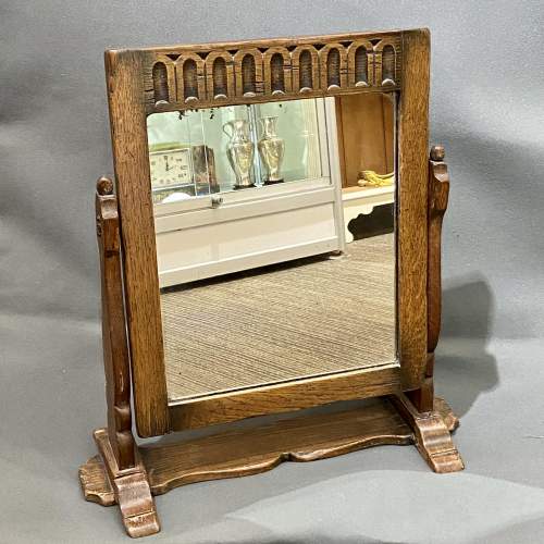 17th Century Style Carved Oak Dressing Mirror image-1