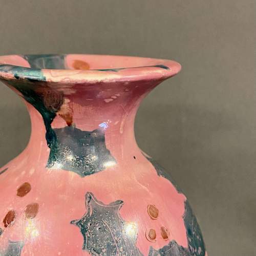 Lisa B Moorcroft Pink and Green Lustre Holly Vase image-2