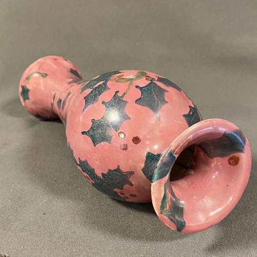 Lisa B Moorcroft Pink and Green Lustre Holly Vase image-5