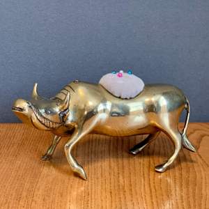 Vintage Brass Indian Cow Pin Cushion
