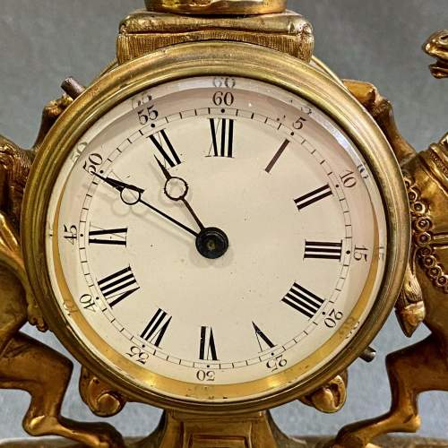 19th Century Gilt Bronze Royal Coat Of Arms Decorative Clock image-4