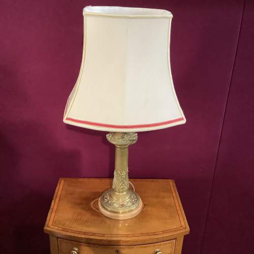 Edwardian Solid Brass Table Lamp image-1