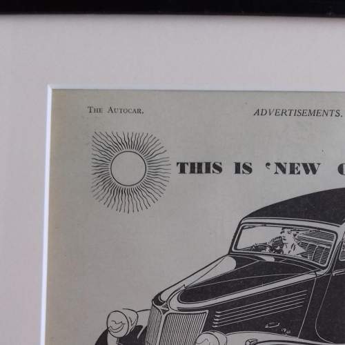 Framed Original 1937 Autocar Advert for Renault Touring Saloon image-2