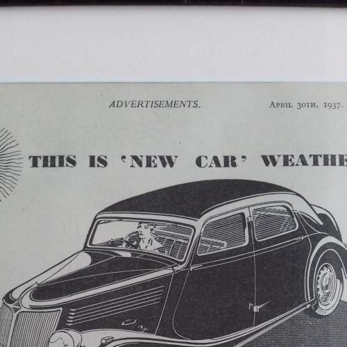 Framed Original 1937 Autocar Advert for Renault Touring Saloon image-6