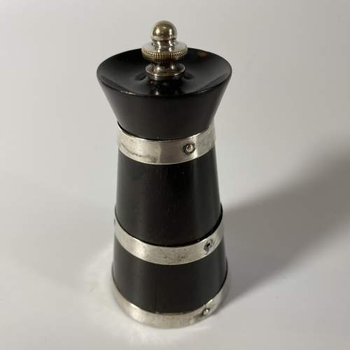 Edwardian Ebony and Silver Mounted Pepper Mill - Circa 1910 image-1