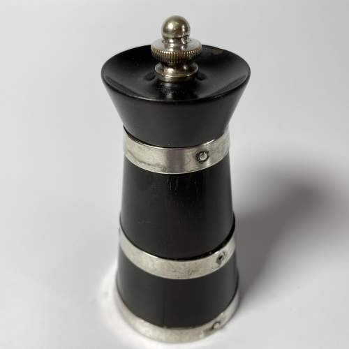 Edwardian Ebony and Silver Mounted Pepper Mill - Circa 1910 image-5