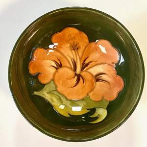 Moorcroft Pottery Coral Hibiscus Circular Bowl