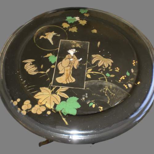 An Ebonised Occasional Chinoiserie Tilt Top Table image-2