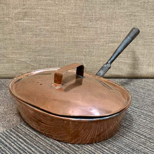19th Century Large Shallow Copper Pan image-1