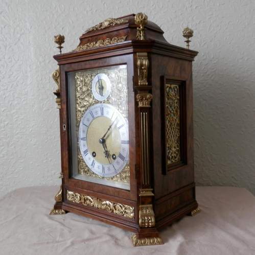 Walnut Mantel Clock by Lenzkirch Circa 1895 image-2