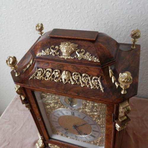Walnut Mantel Clock by Lenzkirch Circa 1895 image-3