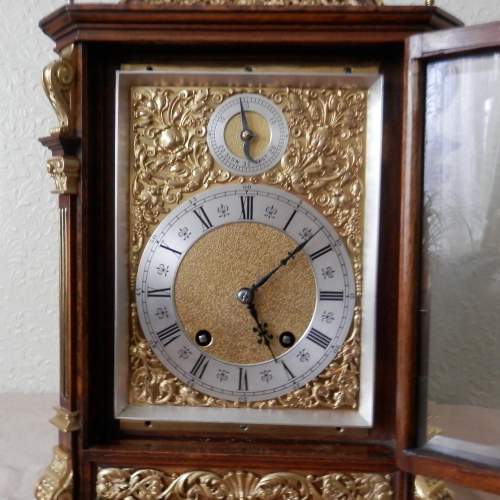 Walnut Mantel Clock by Lenzkirch Circa 1895 image-4