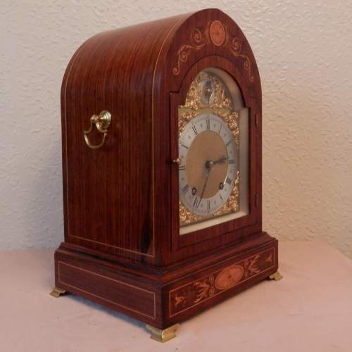 Inlaid Rosewood Mantel Clock by Winterhalder and Hoffmeir image-2
