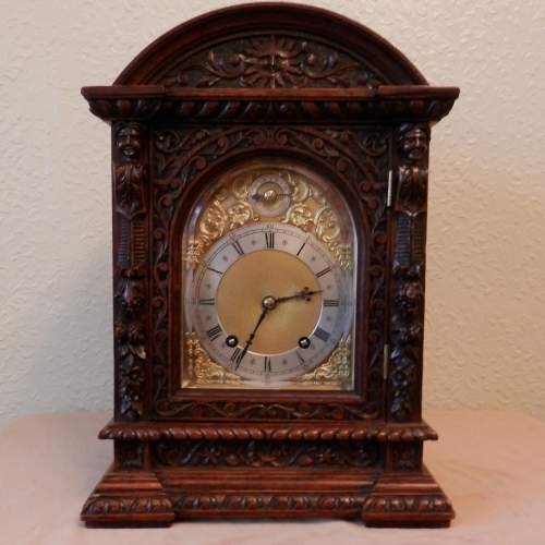 Carved Oak Cased Clock by Winterhalder and Hoffmeir image-1