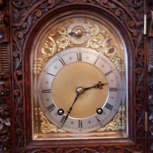 Carved Oak Cased Clock by Winterhalder and Hoffmeir image-3