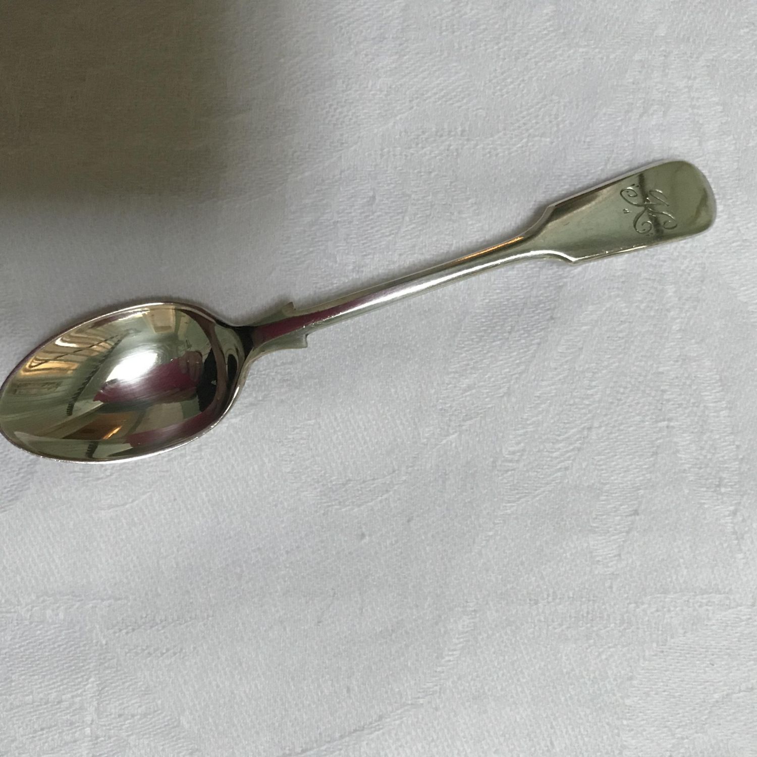 Set 12 Silver Spoons & Tongs Engraved Letter K Sheffield 1904 - Antique ...