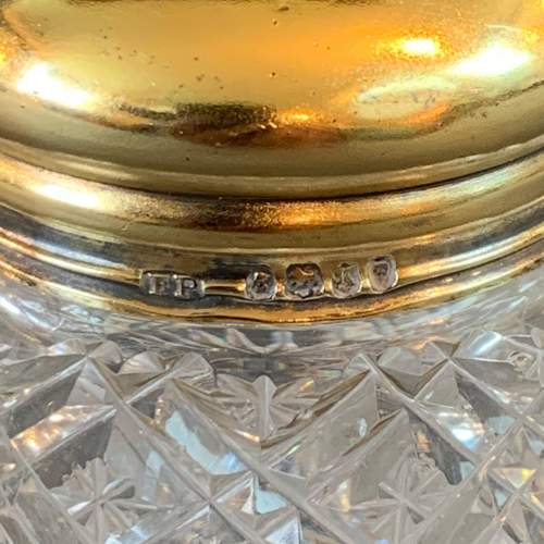 19th Century Cut Glass Jar With Gilt Silver Lid image-4
