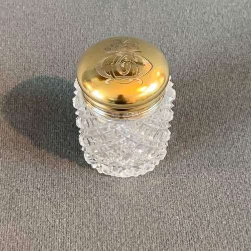 19th Century Cut Glass Jar With Gilt Silver Lid image-2