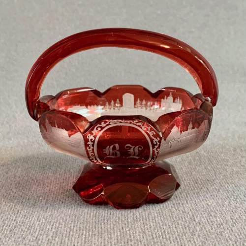 19th Century Ruby Glass Basket image-1