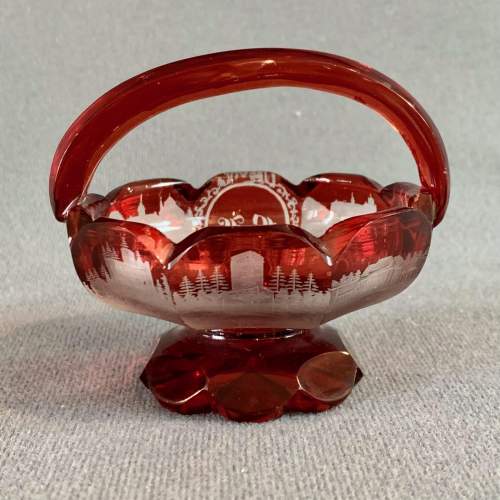 19th Century Ruby Glass Basket image-2