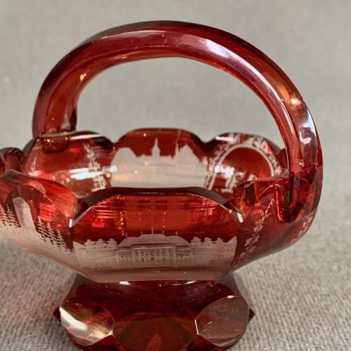 19th Century Ruby Glass Basket image-4