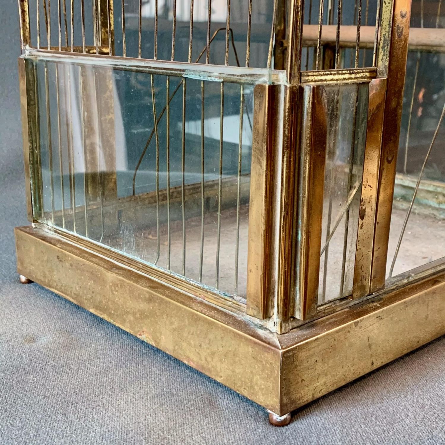 Sold at Auction: BRASS BIRD CAGE