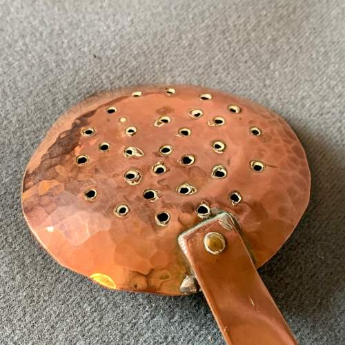19th Century Copper Cream Skimmer image-3