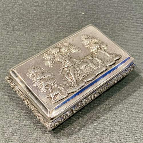 George IV Silver Snuff Box with Pastoral Scene image-1