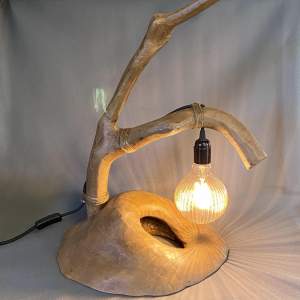 Reclaimed Log and Branch Repurposed Table Lamp