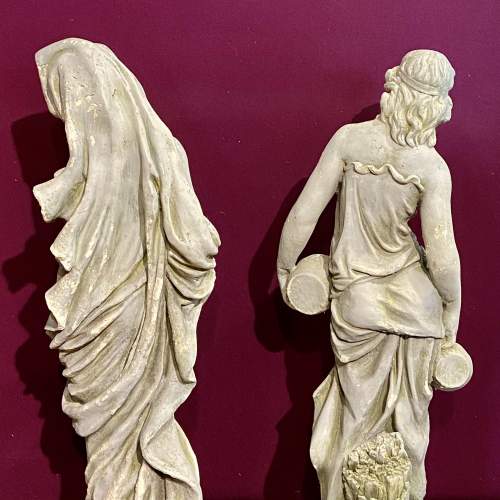 French 1920s Pair of Classical Plaster Ladies image-4