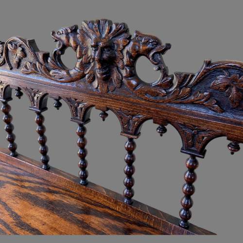 A 19th Century Carved Oak Bench image-3
