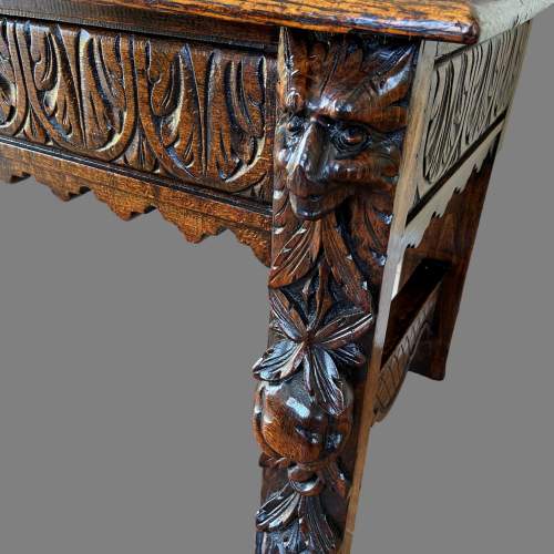 A 19th Century Carved Oak Bench image-4