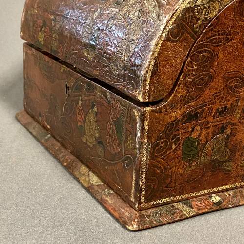 Chinoiserie Leather Bound Stationery Box image-4