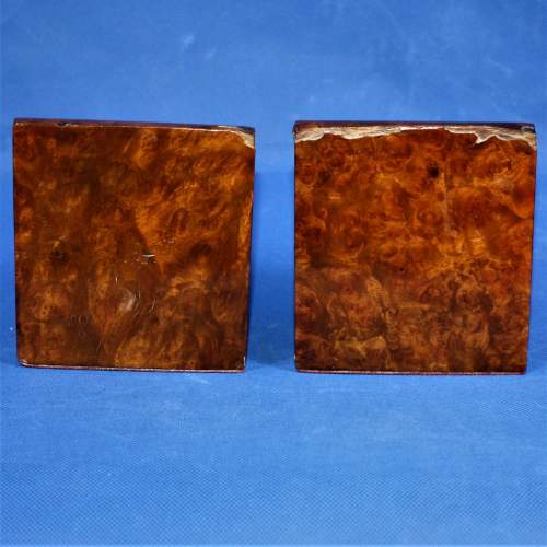 A Pair of Very Stylish Art Deco Burr Walnut Wavy Front Book Ends image-2