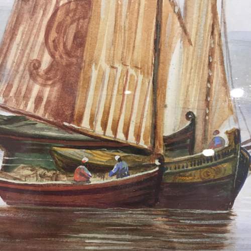 Venetian Shipping Scene Watercolour Painting Signed B Bauckham image-4