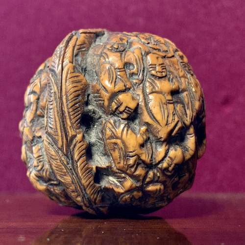 Unusual Japanese Carved Walnut image-1