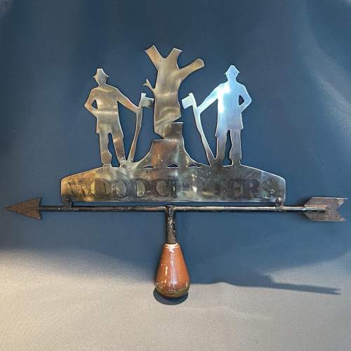 Brass and Cast Iron Woodcutter Weather Vane image-1