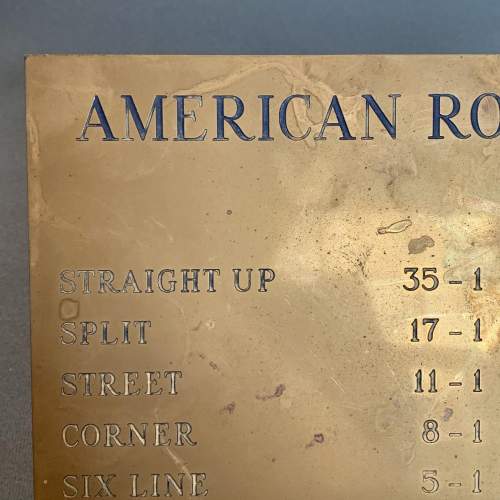 Vintage American Roulette Casino Brass Sign image-4