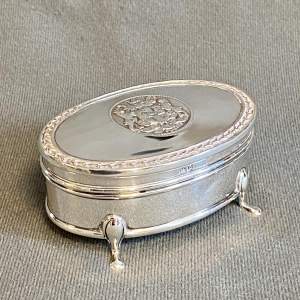 Early 20th Century Oval Footed Silver Ring Box