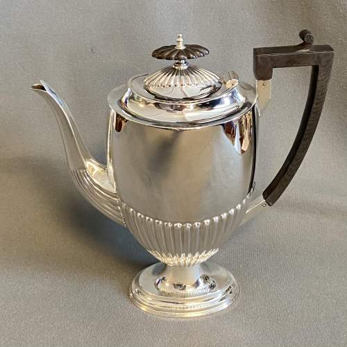 Large Four Piece Victorian Silver Tea Service image-2