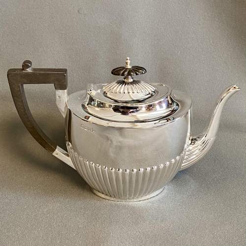 Large Four Piece Victorian Silver Tea Service image-3